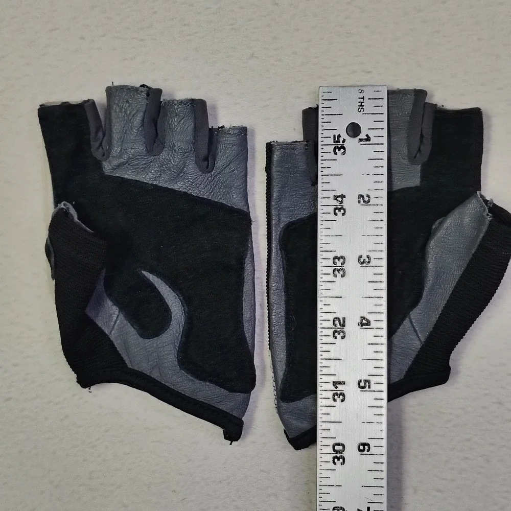 Harbinger Women Weightlifting Gloves Black Gray Leather Padded Gym Training Medi - Picture 4 of 7